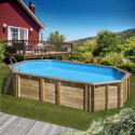 Piscine bois ovale 755x456cm ORANGE - Gré