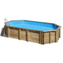 Piscine bois ovale 755x456cm ORANGE - Gré