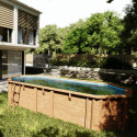 Piscine bois ovale 755x456cm ORANGE - Gré