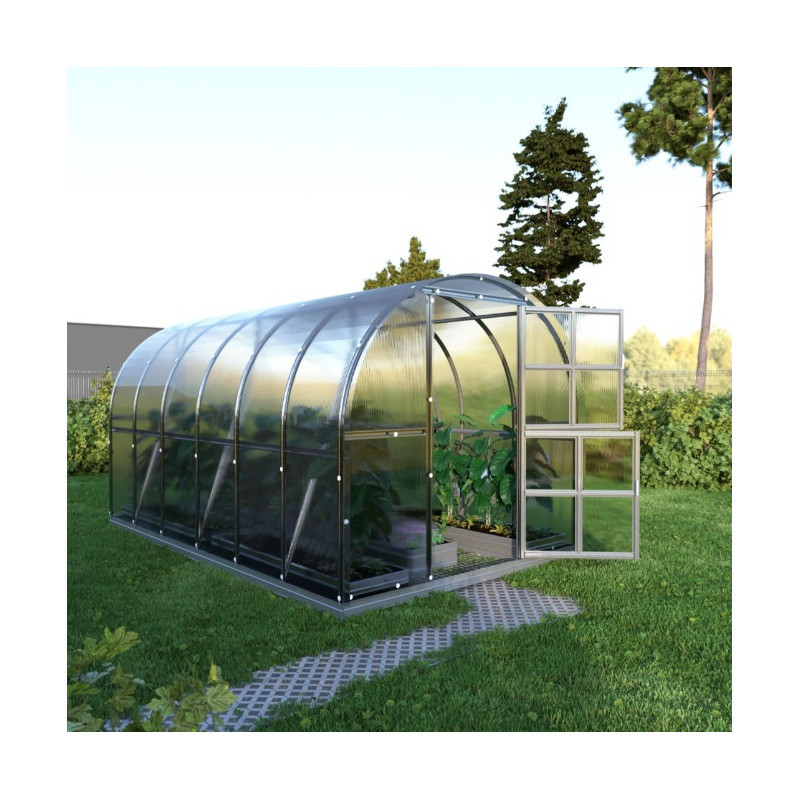 Serre de jardin 18m² en acier et panneaux de polycarbonate de 6mm - Klasika