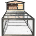 Clapier d'extérieur en bois FSC thermo-traité 101x55x100cm + extension grillagée - Shelty Pet
