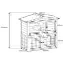 Clapier d'extérieur en bois FSC thermo-traité 101x55x100cm + extension grillagée - Shelty Pet