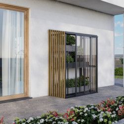 Serre de jardin adossée Mini 1,4m² en aluminium, bois et panneaux en verre trempé - BloomCabin
