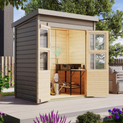 Abri de jardin en bois 2,2m² - gris naturel - Merseburg 2 - Karibu