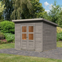 Abri de jardin en bois gris naturel - Merseburg 5 - Karibu