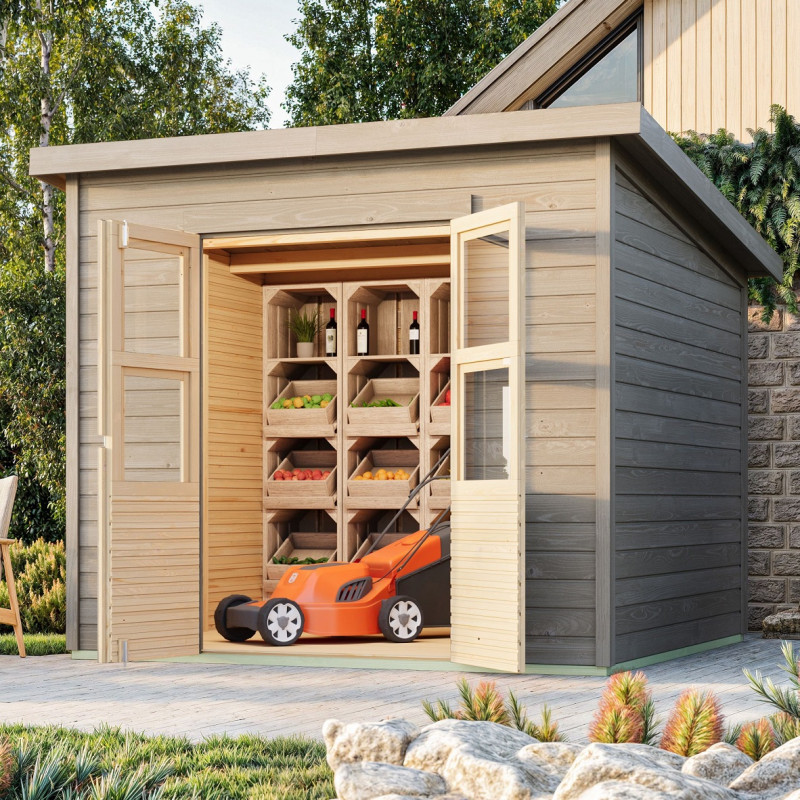 Abri de jardin en bois 5,90m² - gris naturel - Merseburg 6 - Karibu