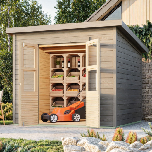 Abri de jardin en bois 5,90m² - gris naturel - Merseburg 6 - Karibu