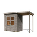 Abri de jardin en bois 2,2m² avec appentis - gris naturel - Merseburg 2 - Karibu