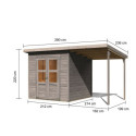 Abri de jardin en bois 4,5m² avec appentis - gris naturel - Merseburg 4 - Karibu