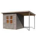 Abri de jardin en bois 4,5m² avec appentis - gris naturel - Merseburg 4 - Karibu