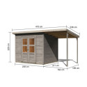 Abri de jardin en bois 5,2m² avec appentis - gris naturel - Merseburg 5 - Karibu