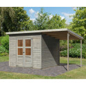 Abri de jardin en bois 5,90m² avec appentis - gris naturel - Merseburg 6 - Karibu