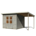 Abri de jardin en bois 5,90m² avec appentis - gris naturel - Merseburg 6 - Karibu