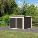 Abri à vélos en bois gris terre 4,6m² - pour 4 vélos - Karibu