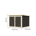 Abri à vélos en bois gris terre 4,6m² - pour 4 vélos - Karibu