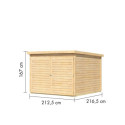 Abri à vélos en bois brut 4,6m² - pour 4 vélos - Karibu
