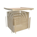 Abri à vélos en bois brut 4,6m² - pour 4 vélos - Karibu