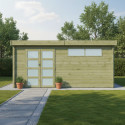 Chalet Moderne 21,09m² en bois traité 44mm avec toit isolé - Gardenas