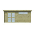 Chalet Moderne 21,09m² en bois traité 44mm avec toit isolé - Gardenas
