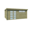 Chalet Moderne 21,09m² en bois traité 44mm avec toit isolé - Gardenas
