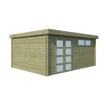 Chalet Moderne 21,09m² en bois traité 44mm avec toit isolé - Gardenas