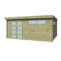 Chalet Moderne 21,09m² en bois traité 44mm avec toit isolé - Gardenas