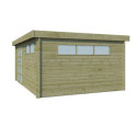 Chalet Moderne 21,09m² en bois traité 44mm avec toit isolé - Gardenas