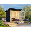 Abri de jardin en bois massif noir 3,46m² Stockach 2 – Karibu