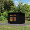 Abri de jardin en bois massif noir 4,57m² Stockach 3 – Karibu