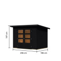 Abri de jardin en bois massif noir 4,57m² Stockach 3 – Karibu