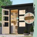 Abri de jardin en bois massif noir 4,57m² Stockach 3 – Karibu