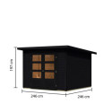 Abri de jardin en bois massif noir 6,05m² Stockach 4 – Karibu