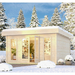 Abri de jardin en bois brut 15,7m² avec plancher - North - Karibu