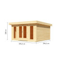 Abri de jardin en bois brut 15,7m² avec plancher - North - Karibu