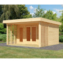 Abri de jardin en bois brut 15,7m² avec terrasse - Chione - Karibu