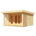 Abri de jardin en bois brut 15,7m² avec terrasse - Chione - Karibu