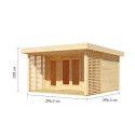 Abri de jardin en bois brut 15,7m² avec terrasse - Chione - Karibu