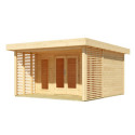 Abri de jardin en bois brut 15,7m² avec terrasse et kit de végétalisation du toit - Lily - Karibu