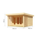 Abri de jardin en bois brut 15,7m² avec terrasse et kit de végétalisation du toit - Lily - Karibu