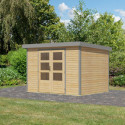 Abri de jardin en bois brut 19mm - acier gris - 6,4m² Jupiter 4A – Karibu