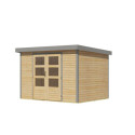 Abri de jardin en bois brut 19mm - acier gris - 6,4m² Jupiter 4A – Karibu