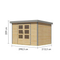 Abri de jardin en bois brut 19mm - acier gris - 6,4m² Jupiter 4A – Karibu
