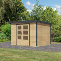 Abri de jardin en bois brut 19mm - acier anthracite - 6,4m² Jupiter 4A – Karibu