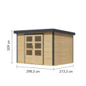 Abri de jardin en bois brut 19mm - acier anthracite - 6,4m² Jupiter 4A – Karibu