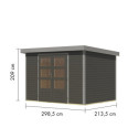 Abri de jardin en bois gris terre 19mm - acier gris - 6,4m² Jupiter 4B – Karibu