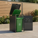 Abri cache-poubelle en acier galvanisé anthracite pour container 240L - X-METAL