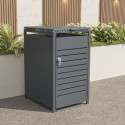 Abri cache-poubelle en acier galvanisé anthracite pour container 240L - X-METAL