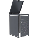 Abri cache-poubelle en acier galvanisé anthracite pour container 240L - X-METAL