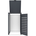 Abri cache-poubelle en acier galvanisé anthracite pour container 240L - X-METAL