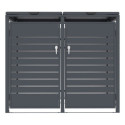 Abri cache-poubelle en acier galvanisé anthracite pour 2 containers 240L - X-METAL